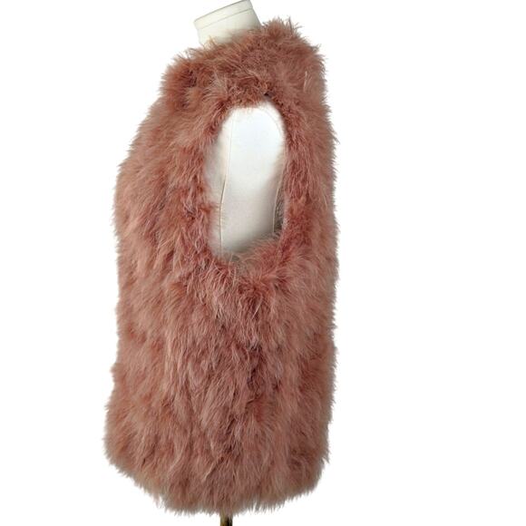 Hot & Delicious LARGE Apricot Dusty Pink Feather Vest Festival Western - Picture 3 of 9